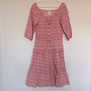 Mads Norgaard Pink Patterned Midi Dress